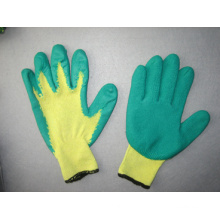 10g Полиэфирный вкладыш Грубая отделка Зеленые латексные перчатки-5242. Gn